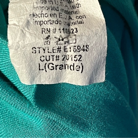 Easel | Green Ruffle Hem Short Sleeve Tunic, Large - Picture 6 of 6